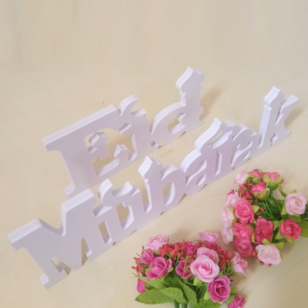 Wood Plastic Letter Ramadan Table Home Decoration Decoration Crafts