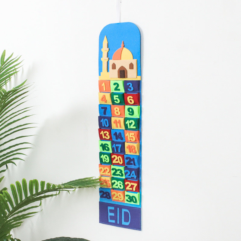 For Eid Al-Fitr And Ramadan, The Cloth Wall Calendar Carries The Bag