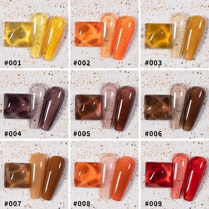 9 Colors Amber Set UV Gel Nail Polish Ice Penetration Soak Off Shining - Nioor