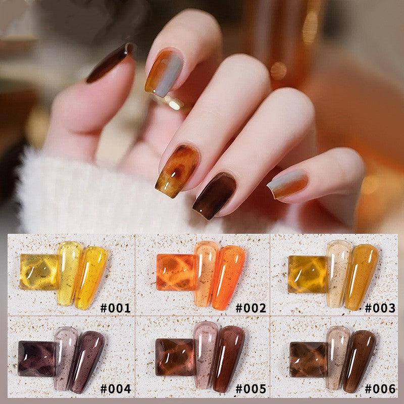 9 Colors Amber Set UV Gel Nail Polish Ice Penetration Soak Off Shining - Nioor