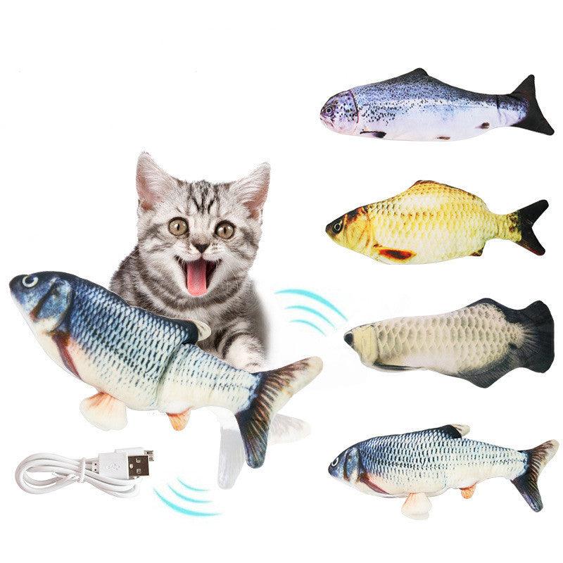 Electric Funny Cat Simulation Fish Beating Usb Jumping Cat Toy - Nioor