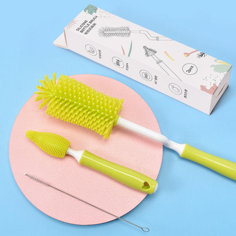 Baby Silicone Baby Bottle Brush Straw Scrubbing Baby Bottle Brush Cleaning - Nioor