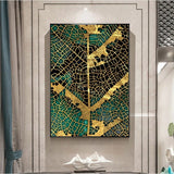 Decorative Picture Of Golden Leaf Pattern