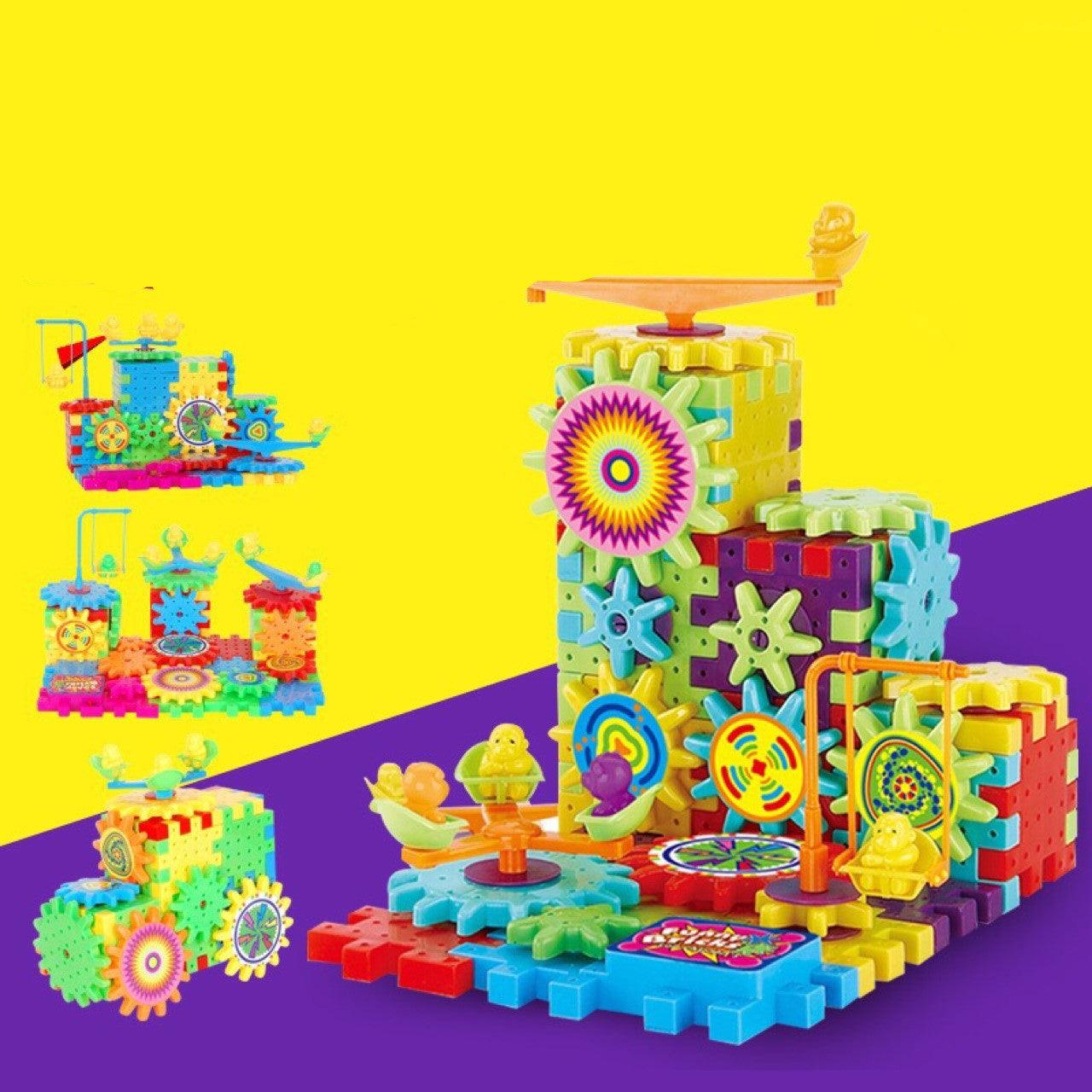 Electric Gears 3D Model Building Kits Plastic Brick Blocks Educational Toys for Kids - Nioor