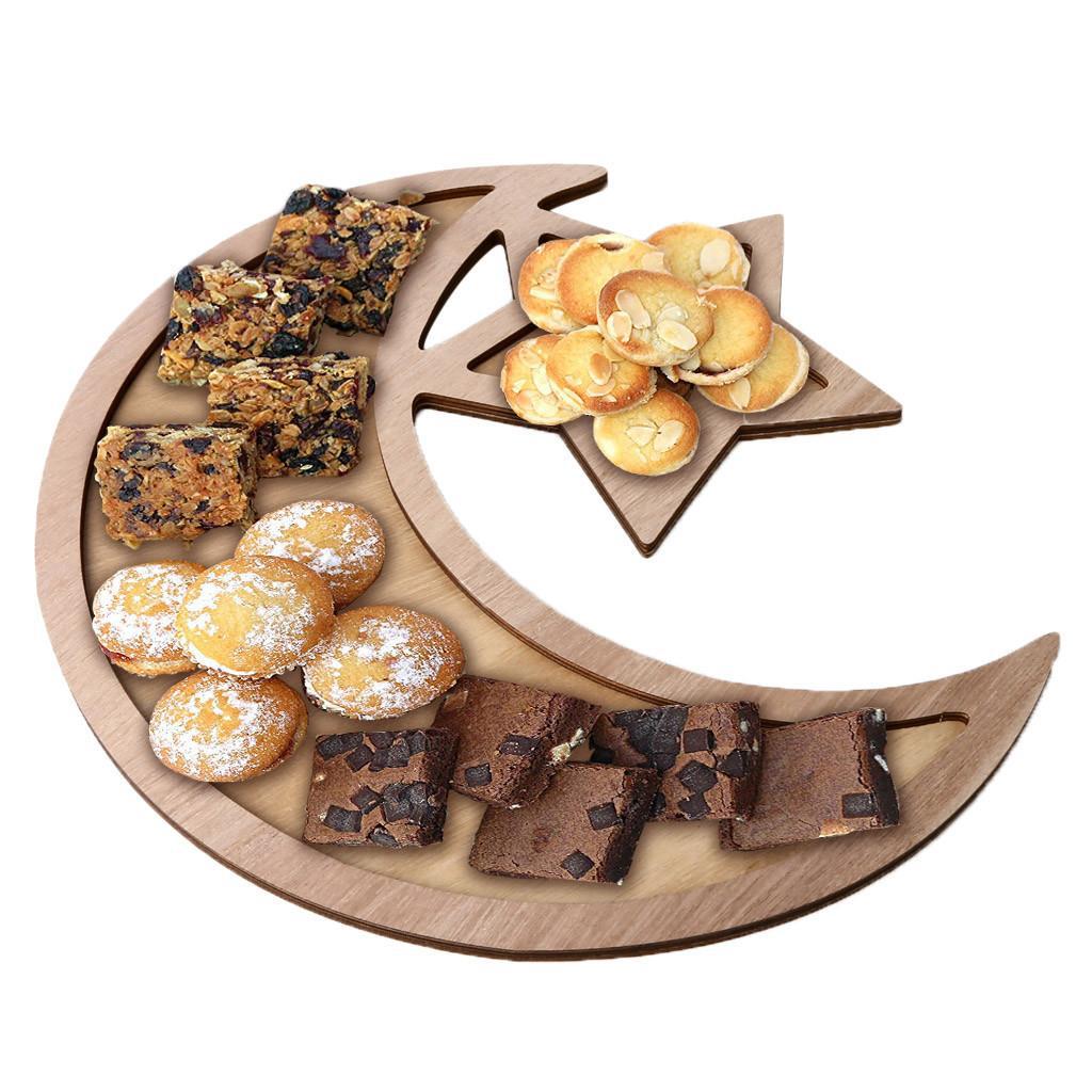 Wooden Artistic Eid Mubarak Wood Irregular Solid Wood Pan