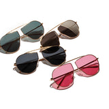 A1166 Polygonal Big Frame Sunglasses, Metal Frame Sunglasses For Women