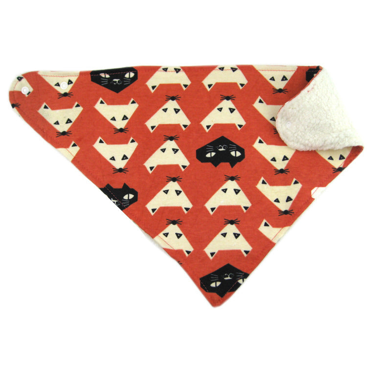 Baby Saliva Towel Plus Velvet Thick Triangle Scarf