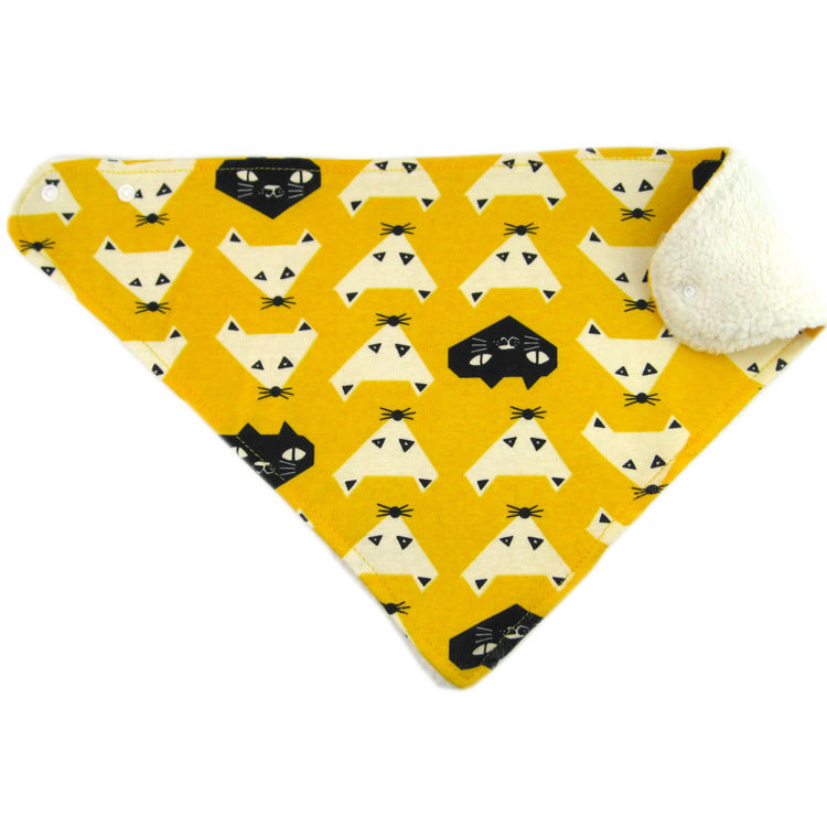 Baby Saliva Towel Plus Velvet Thick Triangle Scarf