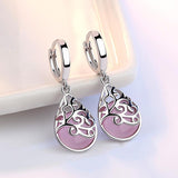 925 Silver-Plated Fashion Trend Moonlight Opal Totem Ear Jewelry Earrings Earrings Women's Wishing Pool Personality Earrings - Nioor