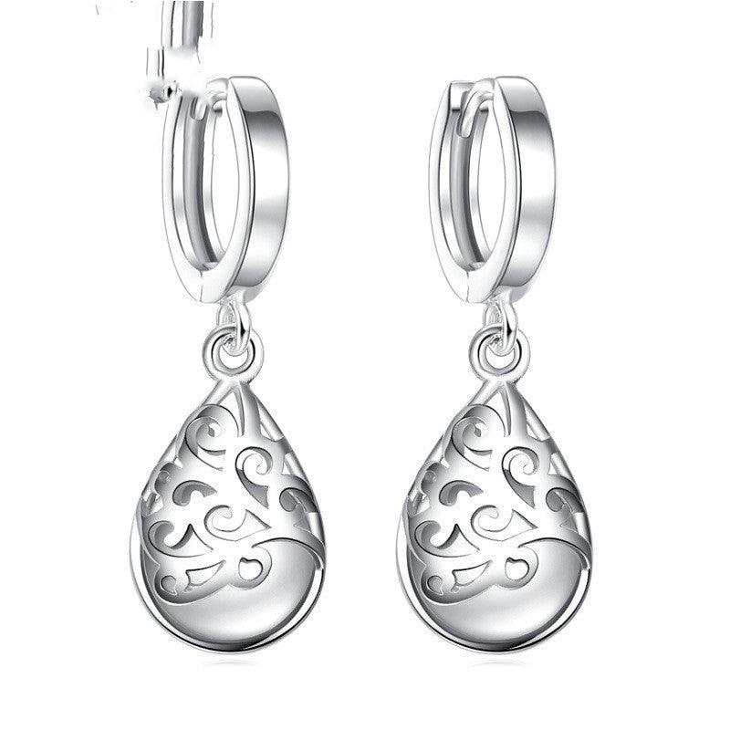 925 Silver-Plated Fashion Trend Moonlight Opal Totem Ear Jewelry Earrings Earrings Women's Wishing Pool Personality Earrings - Nioor