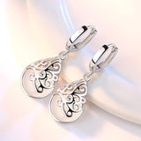 925 Silver-Plated Fashion Trend Moonlight Opal Totem Ear Jewelry Earrings Earrings Women's Wishing Pool Personality Earrings - Nioor