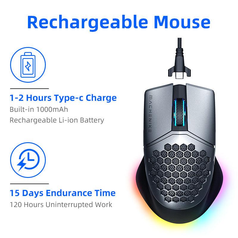 Machenike M8 Gaming Mouse Wireless RGB Mouse Rechargeable - Nioor