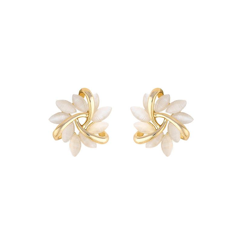 High Sense Opal Sun Flower Earrings - Nioor