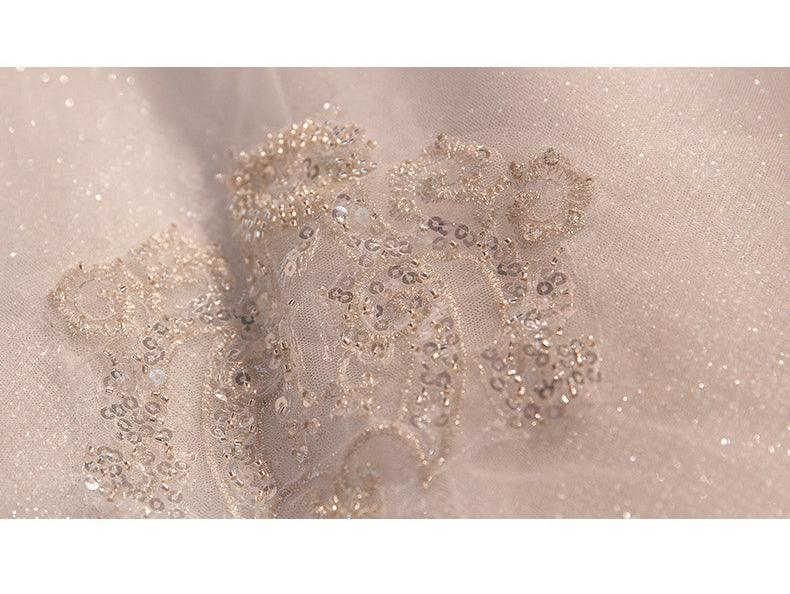 Wedding Dress Trailing Heavy Industry One-shoulder Bridal Temperament Female Forest Super Fairy Dream Starry Sky Skirt - Nioor