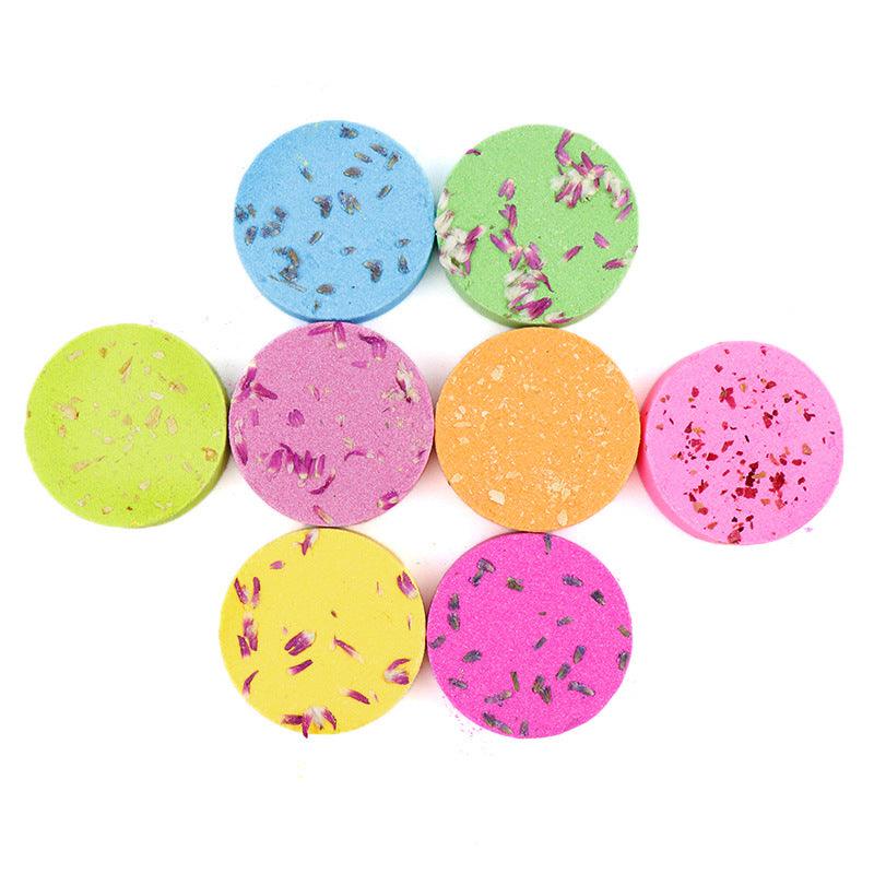 Shower Steamer Aromatherapy Shower Sheet Round Biscuit Flower Shower Sheet Set Essential Oil Bath Salt Bubble Bomb - Nioor