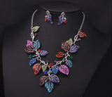 Europe and the United States big jewelry sets, color leaves, short clavicle necklace, bridal dress, female fashion accessories wholesale - Nioor