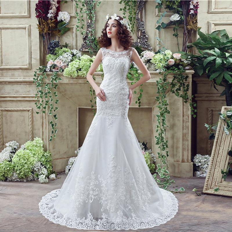 Bride Trailing Wedding Dress sexy Lace Mermaid Wedding DressW - Nioor