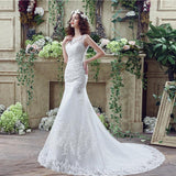 Bride Trailing Wedding Dress sexy Lace Mermaid Wedding DressW - Nioor