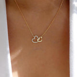 Love Necklace Temperament Double Peach Heart Pendant Clavicle Chain - Nioor