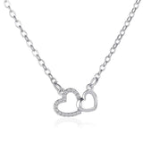 Love Necklace Temperament Double Peach Heart Pendant Clavicle Chain - Nioor