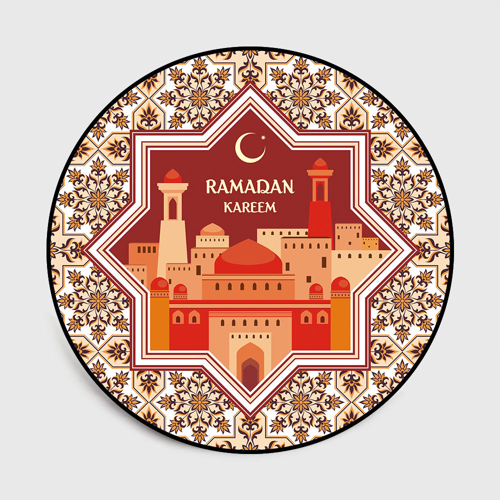 Islamic Ramadan Festival Moon Camel Church Round Living Room Bedroom Floor Mat Carpet