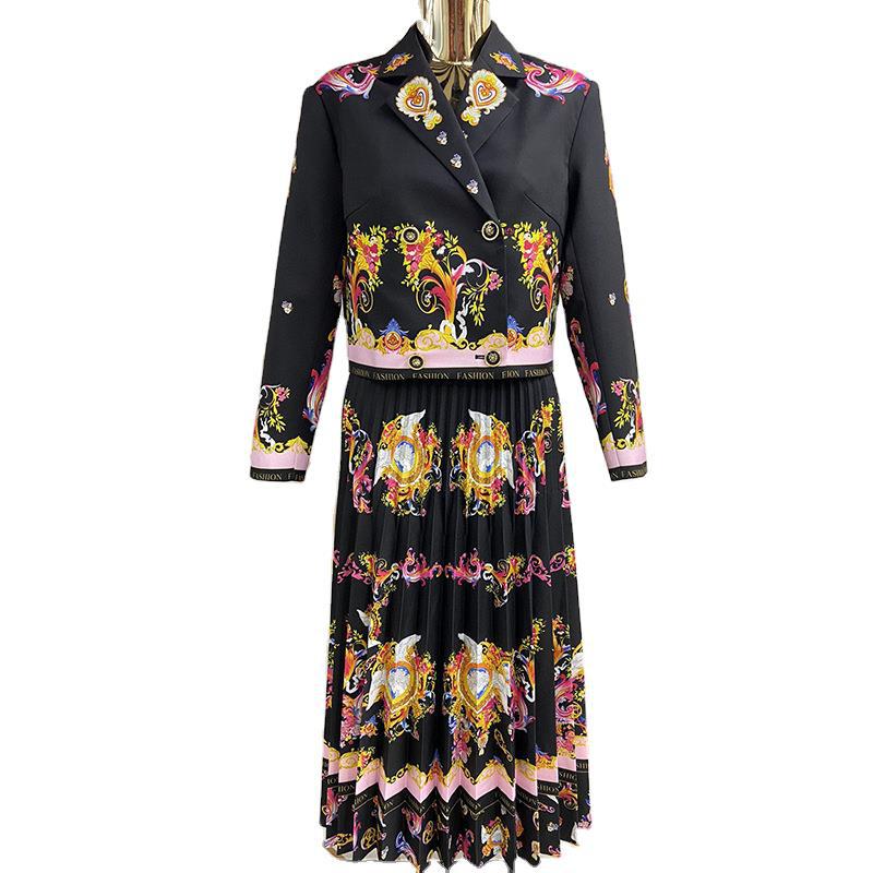 Printed Temperament Commuter Long Temperament High Waist Dress