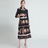 Printed Temperament Commuter Long Temperament High Waist Dress