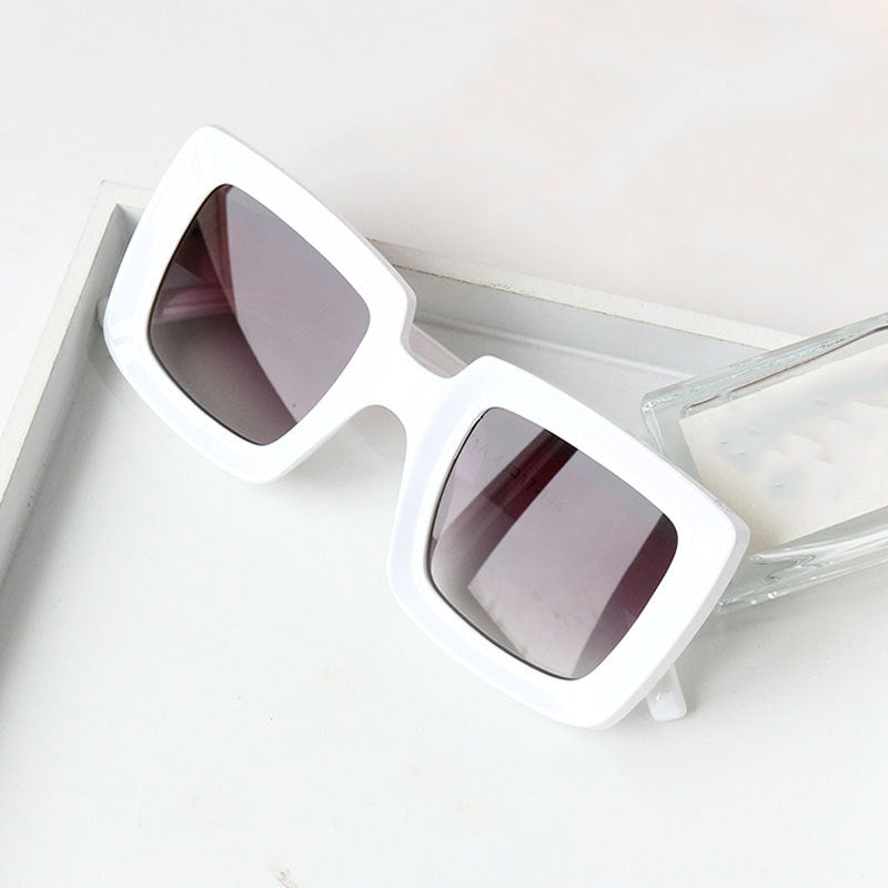 Simple Big Frame Sunglasses Women Anti-Ultraviolet Round Face Retro Square Sunglasses
