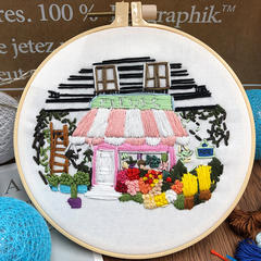 France Garden Flower Beginner Embroidery Fabric Threads Material Bag Diy 3d Landscape Needlework Cross Stitch Kit Wall Painting