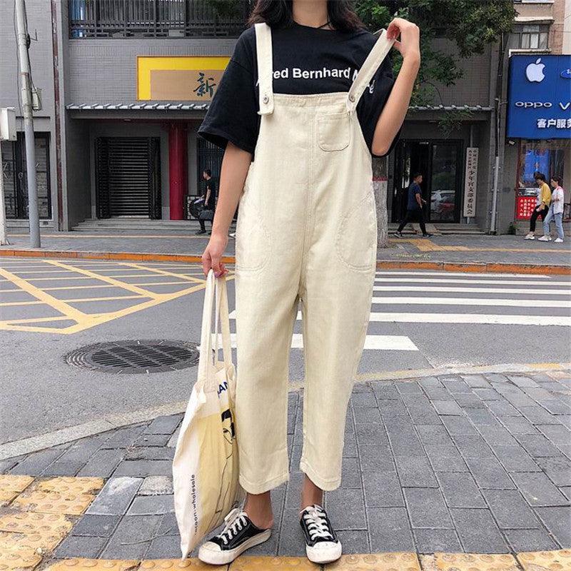 The Korean Version Of The Outer Jumpsuit Trousers Is Loose And Thin And Straight - Nioor