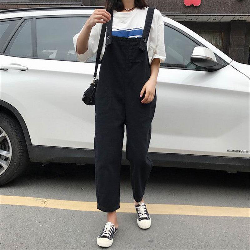 The Korean Version Of The Outer Jumpsuit Trousers Is Loose And Thin And Straight - Nioor