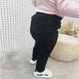 Threaded Leggings Autumn Girls Children Baby Pit Pants Children'S Trousers