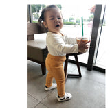 Threaded Leggings Autumn Girls Children Baby Pit Pants Children'S Trousers