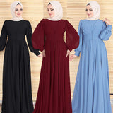 High-density Double Chiffon Fashion Simple And Elegant Muslim Dress