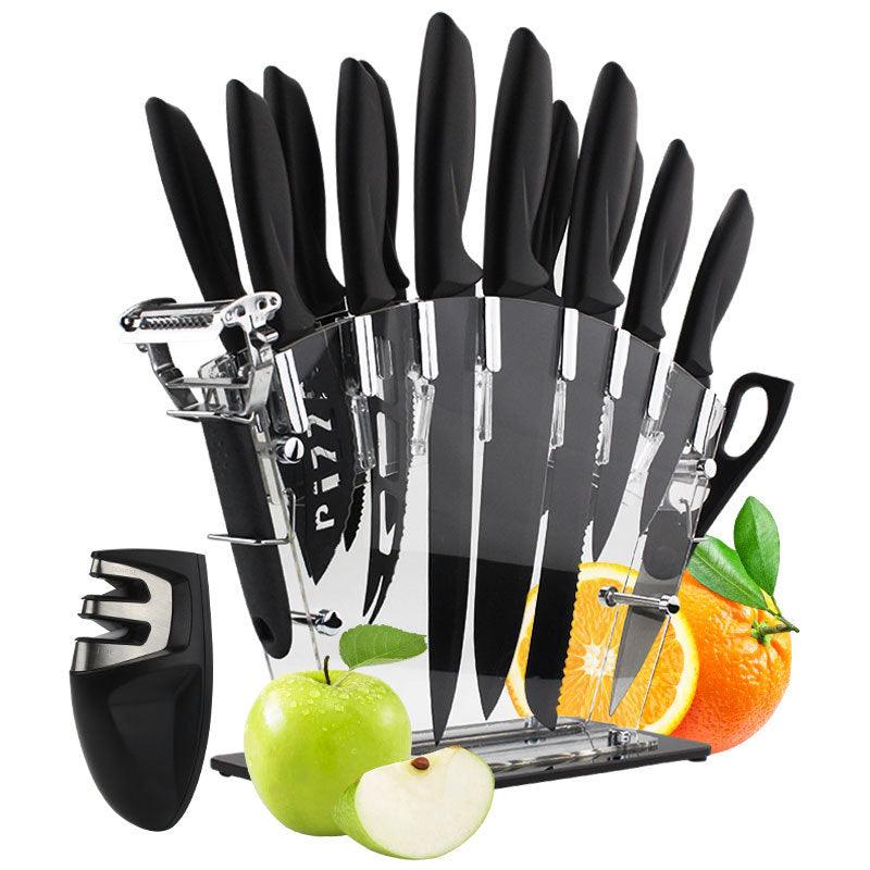 Stainless Steel Knife Set Kitchen Household Slicing Knife Chef's Knife Bread Knife Cheese Knife Scissors Pizza Knife Steak Knife - Nioor