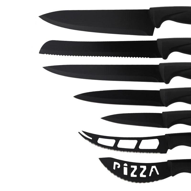 Stainless Steel Knife Set Kitchen Household Slicing Knife Chef's Knife Bread Knife Cheese Knife Scissors Pizza Knife Steak Knife - Nioor