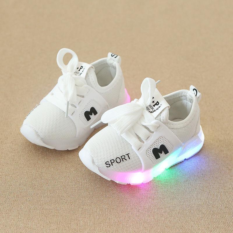 Children's sports shoes women light up - Nioor