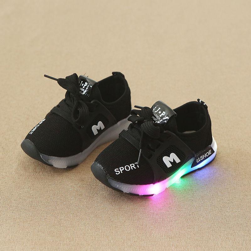 Children's sports shoes women light up - Nioor