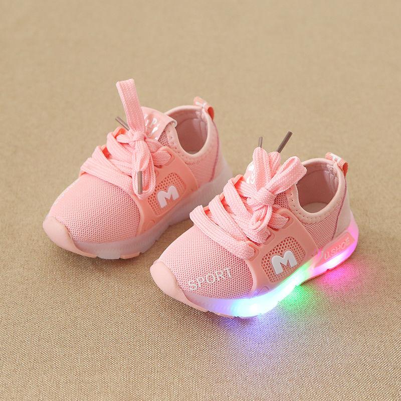 Children's sports shoes women light up - Nioor