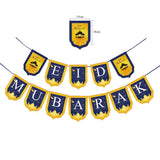 Eid Mubarak Decorated Flag Pull Eid Mubarak Ramadan Happy Holiday Party Layout Banner