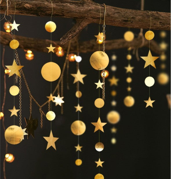 Eid Muabrak Decoration 4M Gold Black Paper Garland