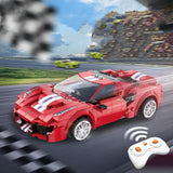 Blue Phantom App Programming Remote Control Sports Car Boy Fights Inserting Building Block Toys - Nioor