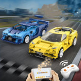 Blue Phantom App Programming Remote Control Sports Car Boy Fights Inserting Building Block Toys - Nioor