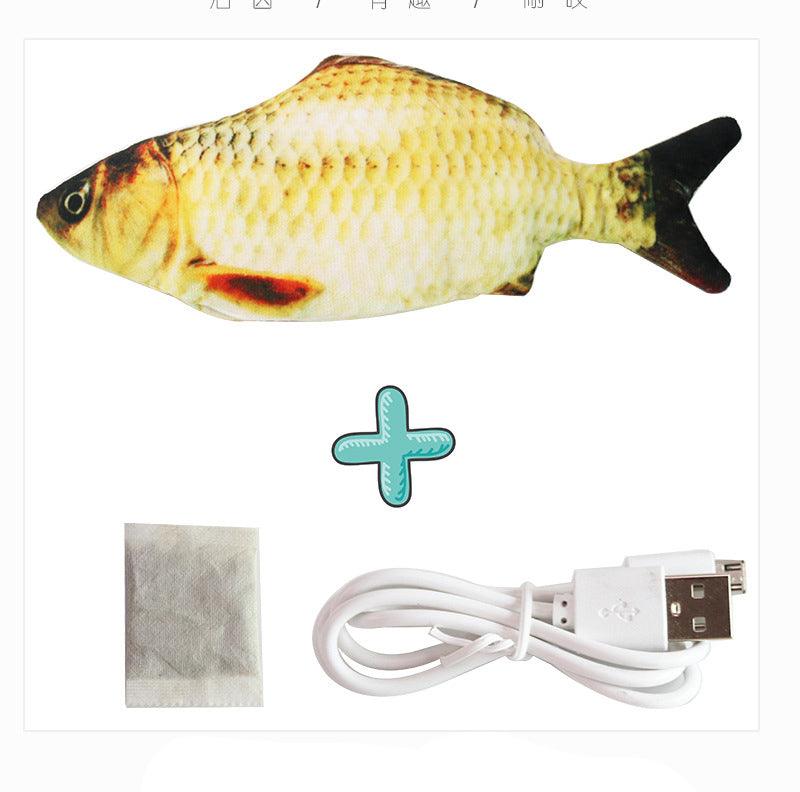 Electric Funny Cat Simulation Fish Beating Usb Jumping Cat Toy - Nioor