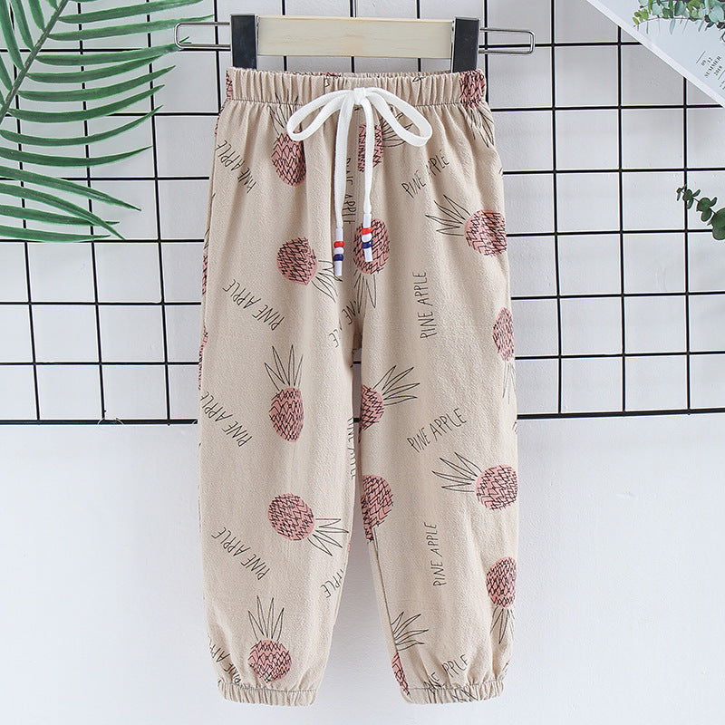 Summer New Korean Children's Clothing Children's Mosquito Pants, Western-Style Printed Casual Pants For Boys And Girls