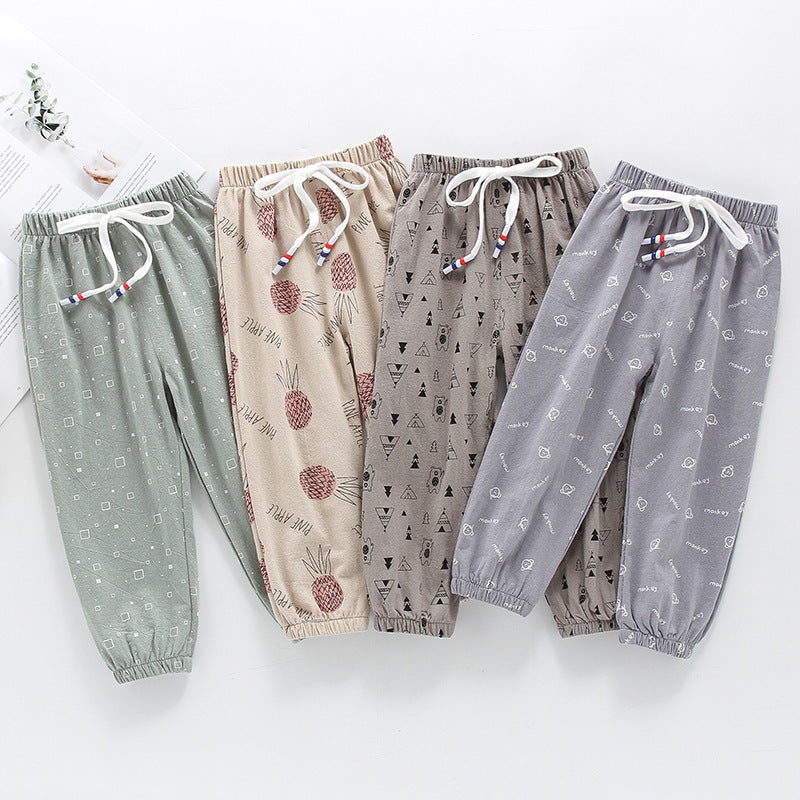 Summer New Korean Children's Clothing Children's Mosquito Pants, Western-Style Printed Casual Pants For Boys And Girls