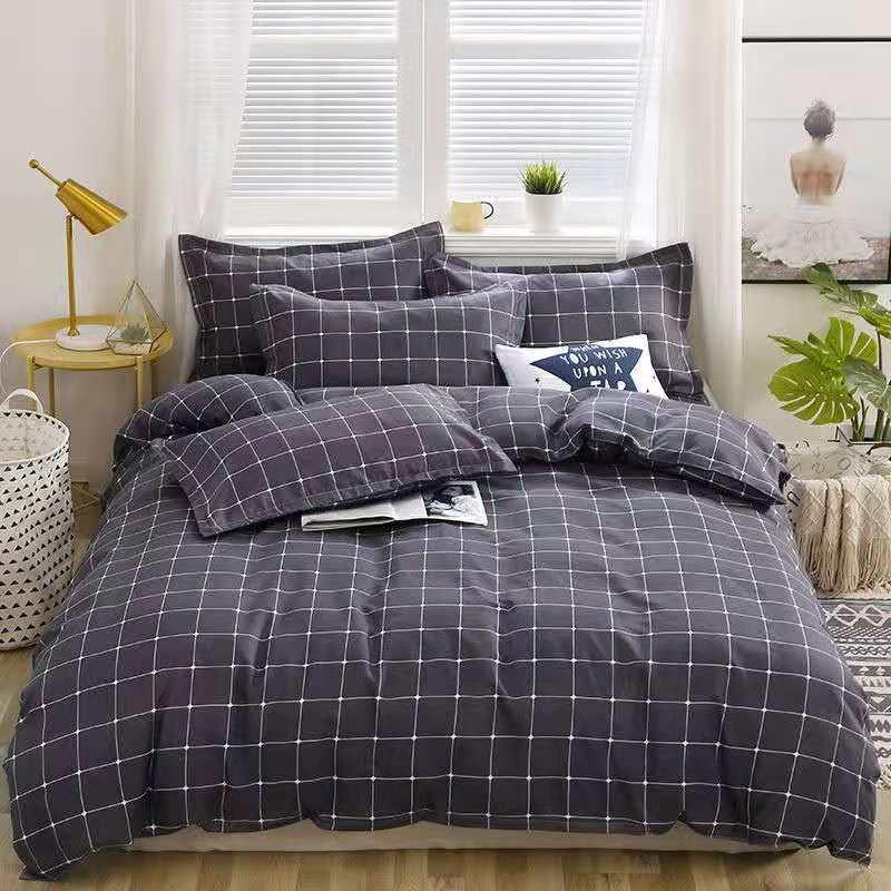 Household Brushed Bed Sheet And Duvet Cover Set - Nioor