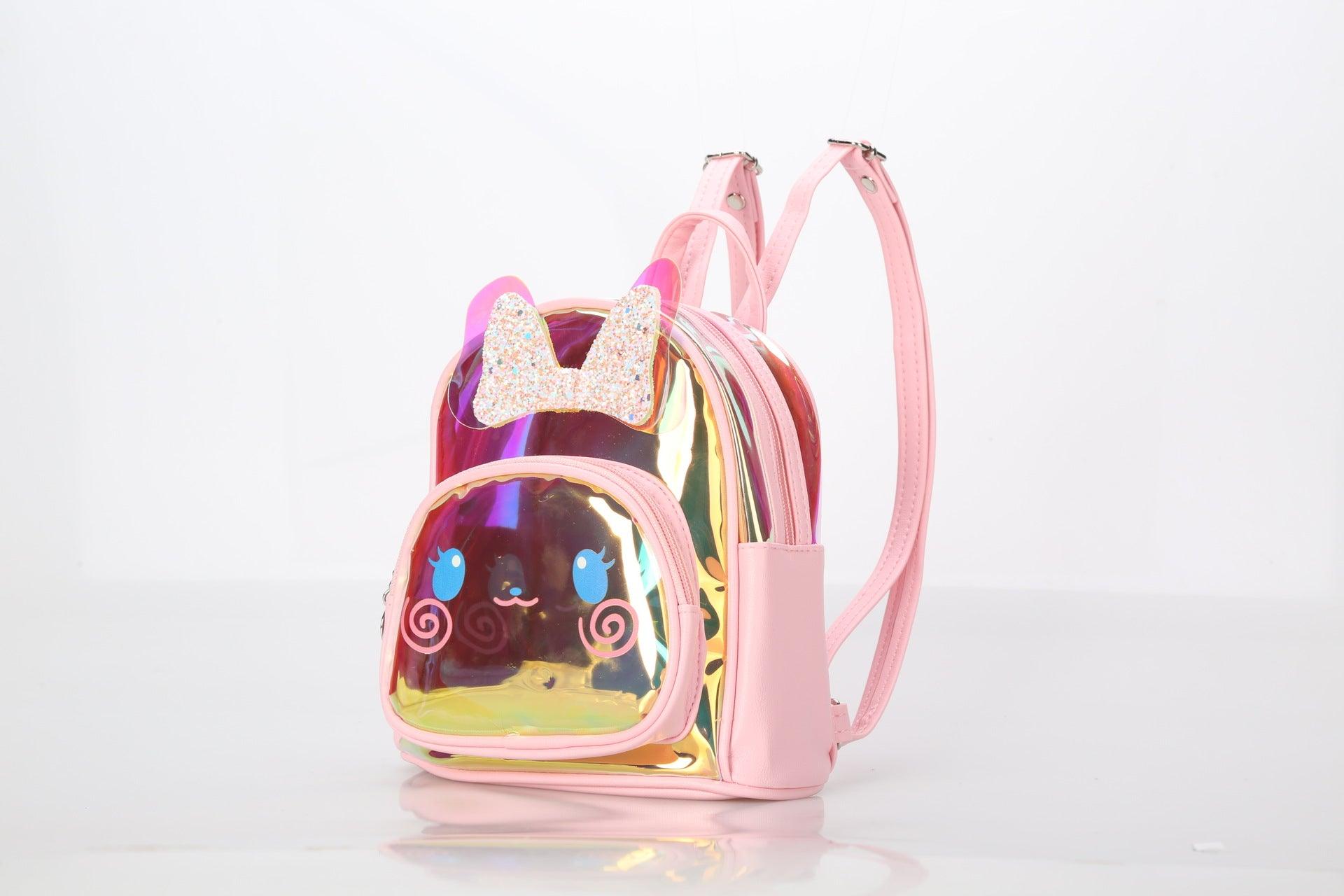 Summer New Spot Kindergarten School Bag Colorful Transparent Laser Cute Cartoon Rabbit Children Backpack - Nioor