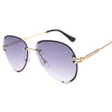 Fashion Rimless Cut-Edge Sunglasses For Women Who Are Thin, Anti-Ultraviolet Sunglasses, Driving Travel Glasses