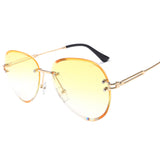 Fashion Rimless Cut-Edge Sunglasses For Women Who Are Thin, Anti-Ultraviolet Sunglasses, Driving Travel Glasses